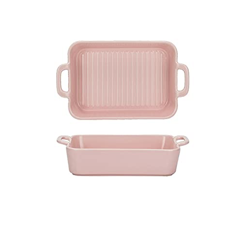 Platos de cerámica para Hornear rectangulares de 10 Pulgadas con Asas (B)