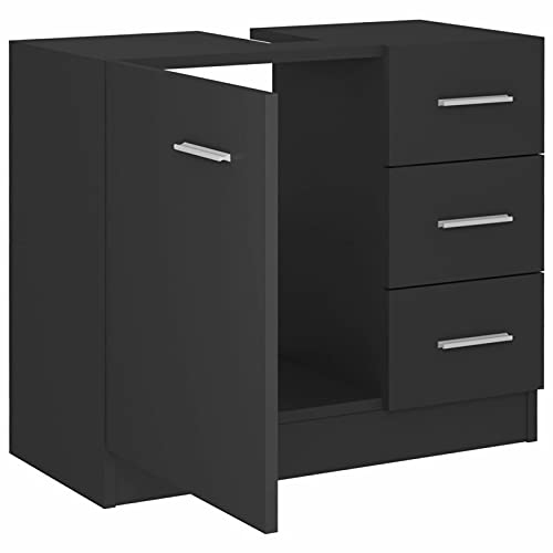 Tidyard-Armario-para-Lavabo-con-1-Compartimento-y-3-Cajones-Almacenamiento-Armario-Mobiliario-de-Bano-Aseo-Lavadero-Muebles-Robusto-Duradera-Aglomerado-63x30x54-cm-Gris