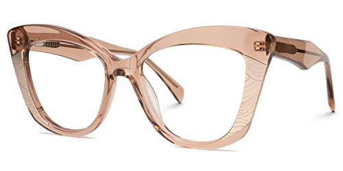Image of Zeelool Vintage Cat Eye Blue Light Blocking Glasses for Women Amy JGA300178-03 Champagne