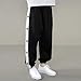 Girls Snap Button Joggers Track Pants Drawstring Athletic Trousers Casual Workout Classic Bottoms with Pockets Black