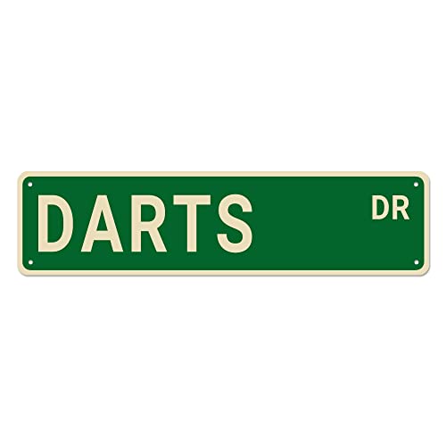 Darts Street Signs, Darts Decor Darts Sign Darts Gift, Wall Decor for Home/Kitchen/Man Cave, Quality Metal Signs 16x4 Inch