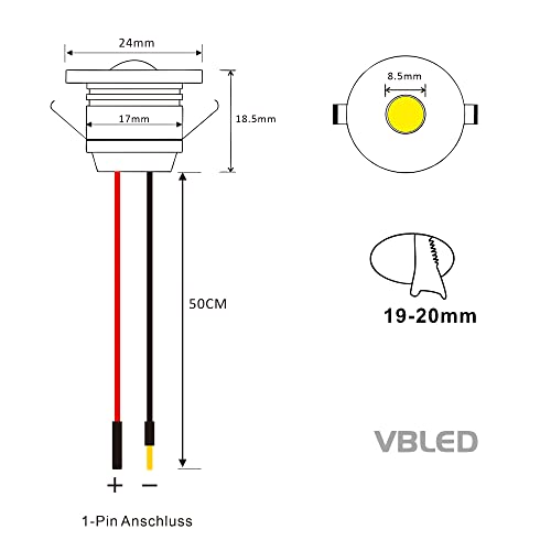 VBLED® Mini faretto LED da incasso in alluminio