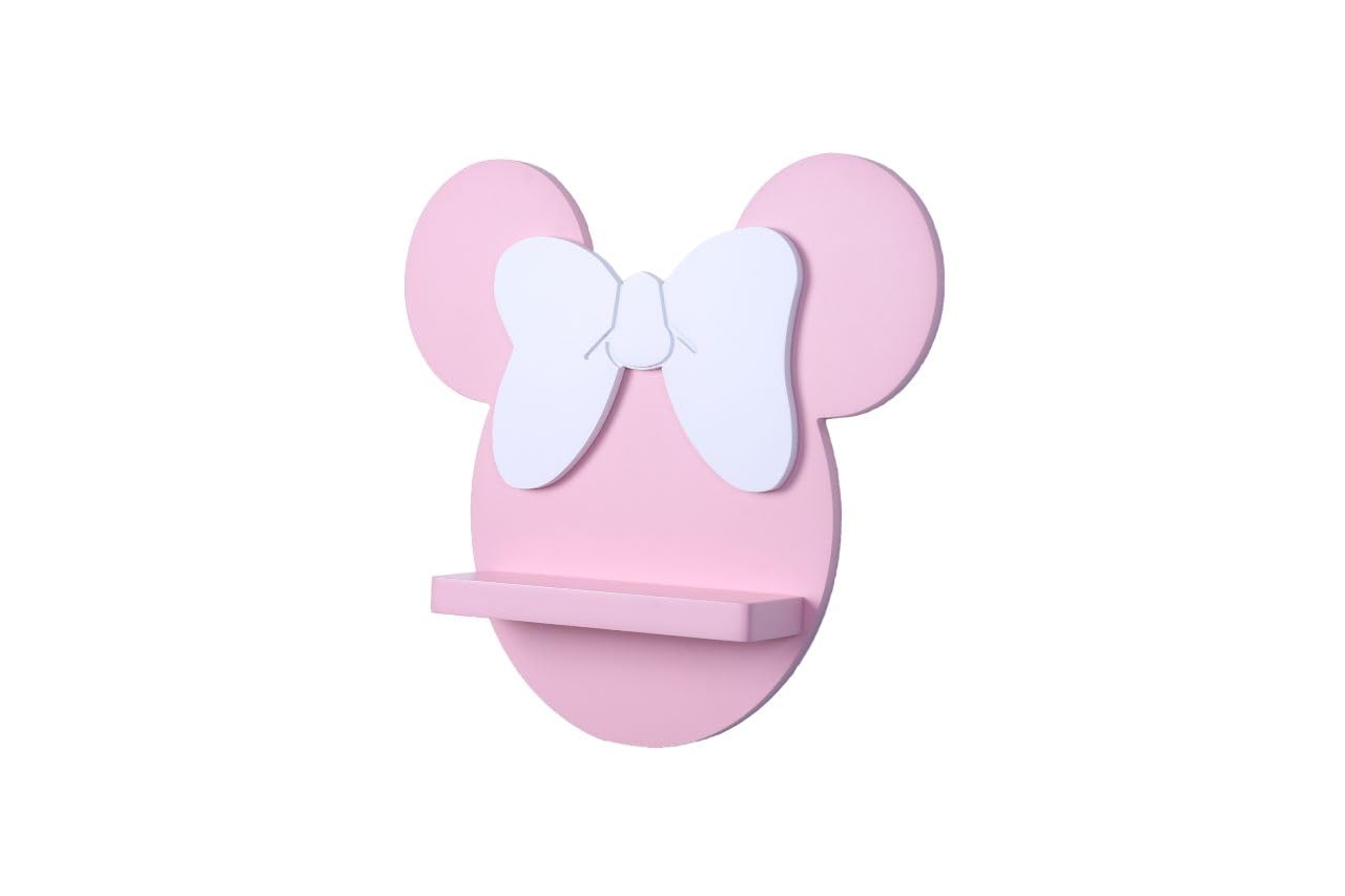 Spaceture Mini Mouse Shaped Kids Room Wall Shelf| Kindergarten Children Shelf|Room Decorative Storage Shelf-Pink Color|Painted with matt finish 3