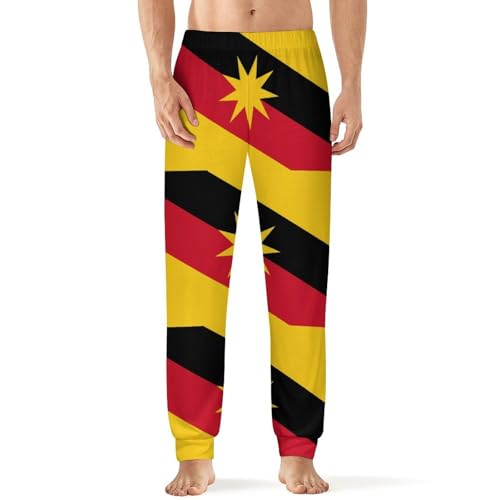 Flag of Sarawak Men's Pajama Bottoms Sleep Lounge Soft Comfy Pants Sleepwear