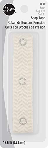 Dritz 82-25 Fastener Tape with 12 Snaps, 17-1/2-Inch, Beige