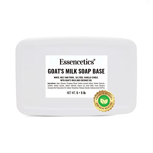 5 LB + 5 LB Goats Milk Soap Base for Soap Making Melt and Pour White Soap Base Melt and Pour Organic 5 Pounds Goat Milk Soap Base (10 Pounds Net) (Goats Milk)