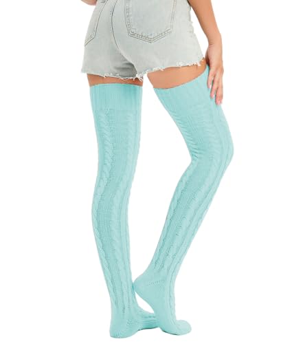 Image of Sexybody Women's Thigh High Socks Over the Knee Knit Socks, Winter Leg Warmers Stockings Knee High Tube Arctic Fleece