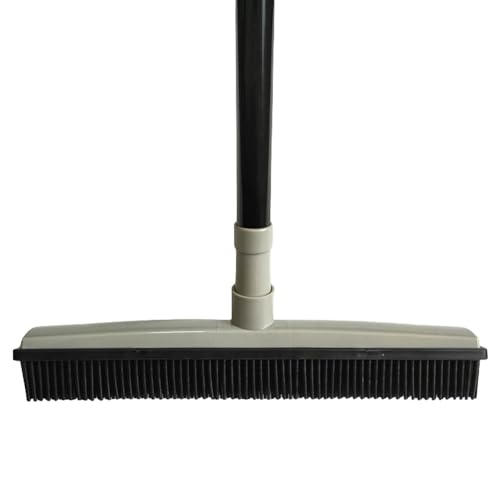 Nanyer ペット用毛ゴミ除去ブラシ 調節式ペット毛取りほうき【68-120cm 伸縮・452g軽量】金属製リムーバーブラシ 立掃き省力・スクレーパー機能付き カーペット・絨毯・車内・浴室用 水で洗える・清潔維持簡単 犬猫脱毛処理に最適 (グレー)