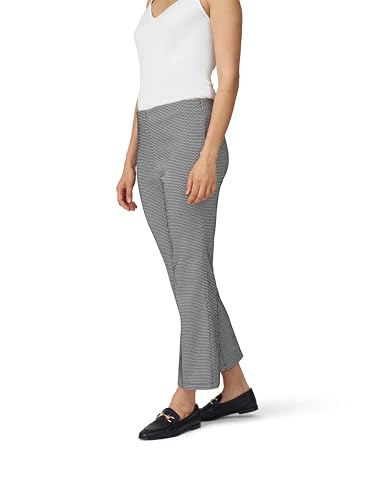 Cable & Gauge Women's Plaid Kick Flare Pant - Cropped Knit Trousers, Elastic Waistband, Pull-On Design, Versatile Bottoms2