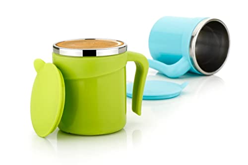 Image of Dolphine Coffee Mug - Stylish Double Wall Insulated Stainless Steel Coffee & Tea Cup with lid & Handle for Office, Home & Restaurant, Ideal Tea Mug Gift for Friends, Kids & Adults(Multicolor)