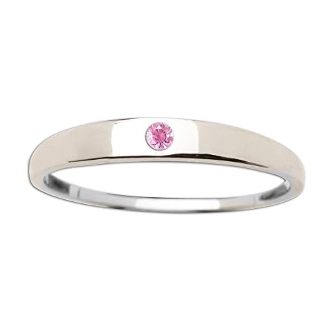 Sterling Silver Baby Ring with Pink Sapphire Cover