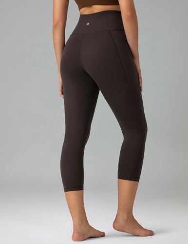 Image of Colorfulkoala Dreamlux No Front Seam Capri Leggings with Pockets for Women - High Waisted 21 inch Buttery Soft Yoga Pants