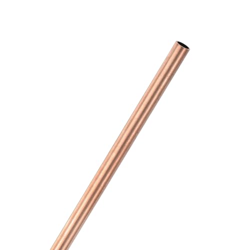 M METERXITY 1-Pack 300mm Copper Round Tube, 4mm OD 0.2mm Wall Thickness Copper Seamless Tubing for Construction/Machining/DIY Crafting, Metal Straight Pipe [0.16x0.01x12IN]