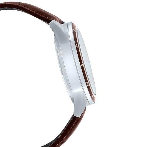 Image of Casio Edifice EFR-526L-7BVUDF Beige Analog Dial Brown Leather Band Men's Watch Chronograph 100M Water Resistant EX303