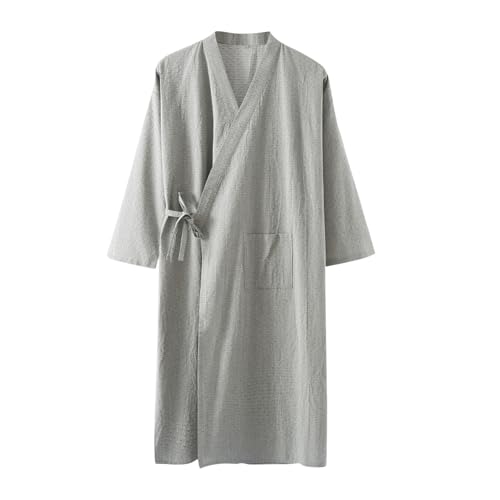 Men Kimono Robe Cotton Yukata Spa Sauna Bathrobe Sleepwear Japanese Kimono for Women Loungewear Nightgown Dressing