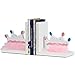 Wood Bookends Pink Princess Tiara Nursery Room Decorative Bookends Baby Girl Toddler Girl Princess Style Feather Bookends