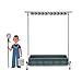 Movable Broom Mop Holder,Commercial Mop Rack, Cleaning Tool Cart,Storage and Organizatio,Umbrella Stand, Mop Drain Rack can put wet mops,with Gray Tray,for Garage, Garden,Schools,Hospitals ( Color : N