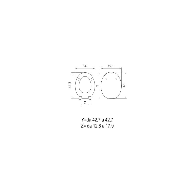 Yellowshop | Sedile WC Compatibile TENAX DOLOMITE, Copriwater Termoindurente