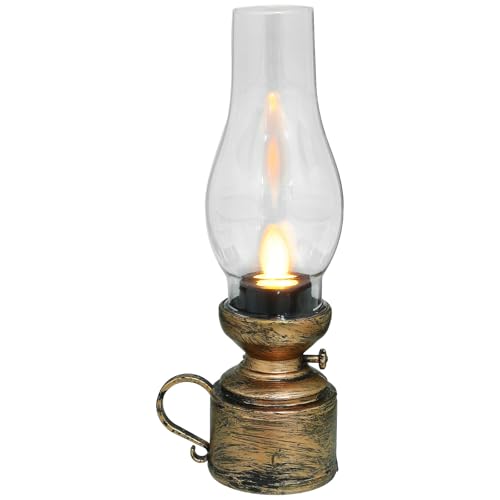 FRCOLOR Lámpara Electrónica de Queroseno Vintage de Cobre y Pvc Reutilizable para Ambientación de Año y Uso Interior Diseño Retro Elegante
