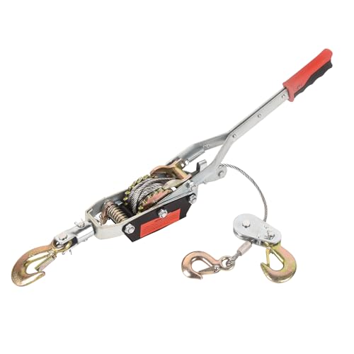 DAWOT 5T/10000Lbs Heavy Duty Winch with 3m/10ft Steel Cable, 2 Hooks, 2 Gears - Sturdy Come Along Tool Puller for Farm, Garden, Truck Towing & Heavy Equipment Handling