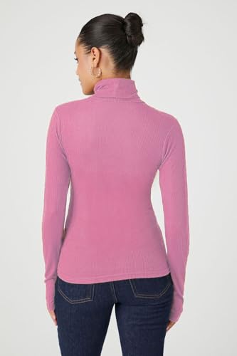 Image of Emmalise Womens Turtleneck Top Long Sleeves Fitted Ribbed Top