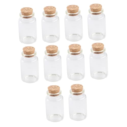 EPIGEIST 10個 軟木栓付き高ボロシリケイトガラス瓶 茶葉 キャンディ 乾燥果実保存容器 キッチン密封ボックス 多用途収納 装飾対応