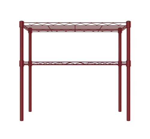 Image of 2-Shelves Microwave Compact Heavy Duty Steel Storage Rack | Multipurpose Shelving Unit for Kitchen, Home & Utility