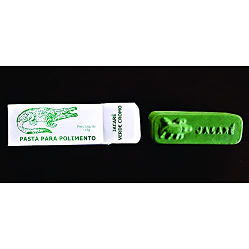 Strop De Couro e Pasta Jacaré Verde Cromo Para Afiar Faca