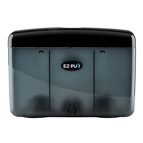 Image of EZbrnd Countertop SLIMFOLD Hand Towel Dispenser for Kitchen /Bathroom /Office /RV /Airbnb, Guest Towel Holder, Pearl Black