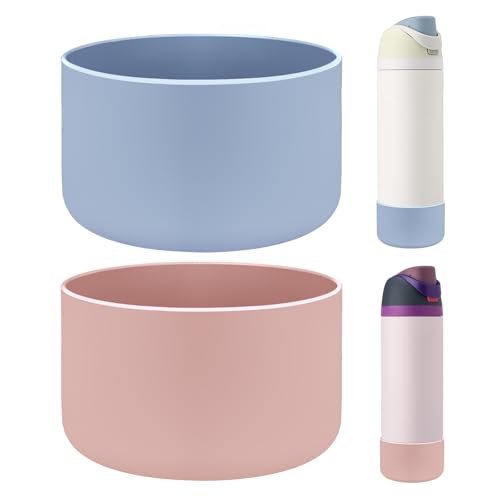 HEYSKAY 2PCS Silicone Boot for Owala Flask Water Bottle 24oz Anti-Slip Protective Sleeve for Owala Twist,FreeSip and Flip Stainless Steel Water Bottle BPA-Free Boot Bottom Base