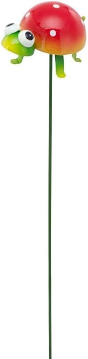 Napco Colorful Metal Turtle Garden Stake – 28.5 Inch Whimsical Outdoor Yard Decoration with Red Shell and Googly Eyes, Weather-Resistant Accent for Flower Beds, Planters, or Lawn Displays