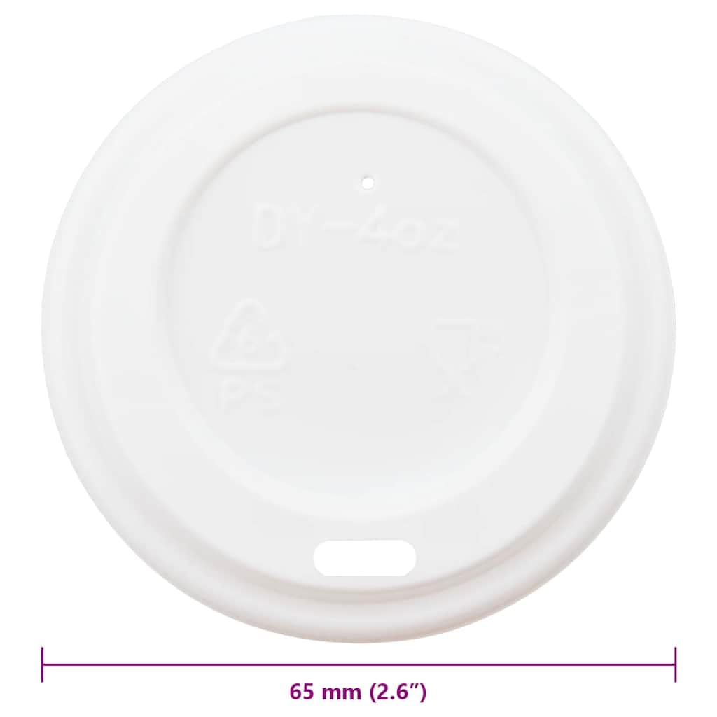 Tapa para vasos de papel de 60 mm de diámetro, de plástico blanco, 1000 unidades para vasos desechables, vasos de papel, vasos de plástico, vasos de café para bebidas calientes y bebidas frías