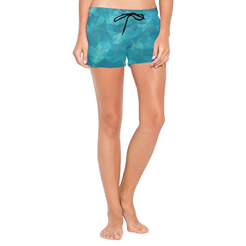 Depaga Water Caustic Texture Womens Board Shorts with Pockets Quick Dry Drawstring Beach Swim Trunks S - L