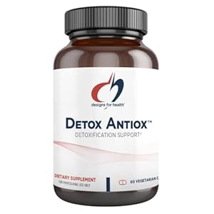 Designs for Health Detox Antiox – Liver + Detoxification Support Antioxidant Supplement with Turmeric Extract (Curcumin), Green Tea, Grape Seed, Vitamins + Minerals – Immune Support (60 Capsules)