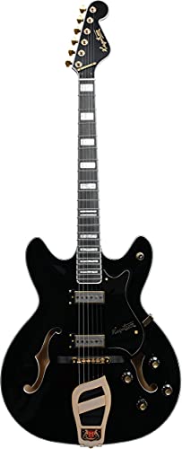 Hagstrom Guitare électrique Viking 67″ – Noir brillant - Les Beatles, Paul McCartney, John Lennon, RIngo Starr, George Harrison Hagstrom Guitare électrique Viking 67" - Noir brillant
