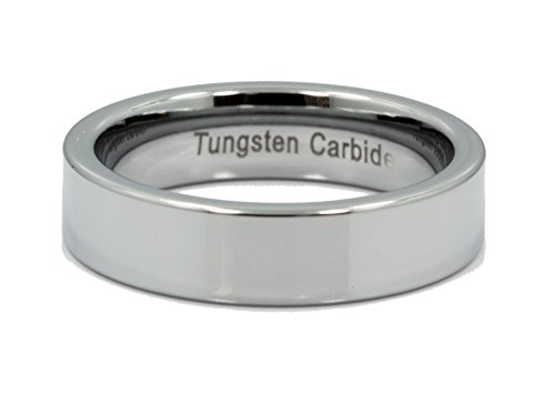 Tungsten Ring Flat Pipe Cut For Men/Women Mirror Polished 3, 4, 6, or 8mm Wedding Band3