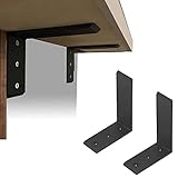 JMTAAT 2 Heavy Duty Black Steel 6' x 8' Countertop Support Brackets! Corbel L Shelf