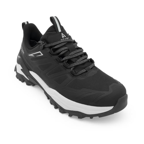 Image of Red Tape Ozark Black & Yellow Trail Running Shoes for Men | Low-Cut Outdoor