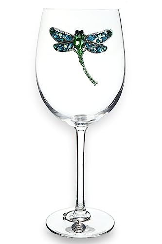 THE-QUEENS-JEWELS-Dragonfly-Jeweled-Stemmed-Wine-Glass-21-oz-Unique-Gift-for-Women-Birthday-Cute-Fun-Not-Painted-Decorated-Bling-Bedazzled-Rhinestone THE QUEENS JEWELS Dragonfly Jeweled Stemmed Wine Glass 21 oz Unique Gift for Women Birthday Cute Fun Not Painted Decorated Bling Bedazzled Rhinestone