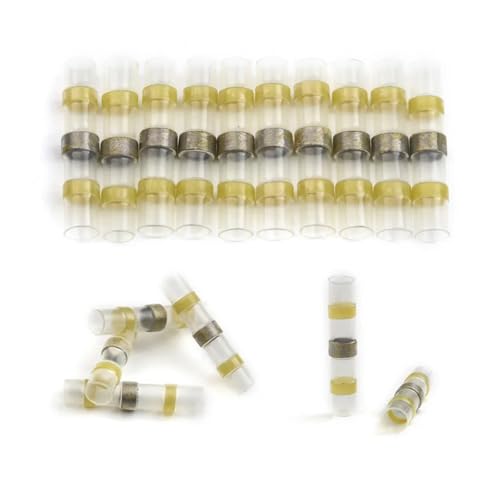 10/20/30/50/100PCS Heat Shrink Solder Sleeves Tube Tinned Copper Electrical Wire Crimp Butt Terminals Connectors 4mm2(10PCS)