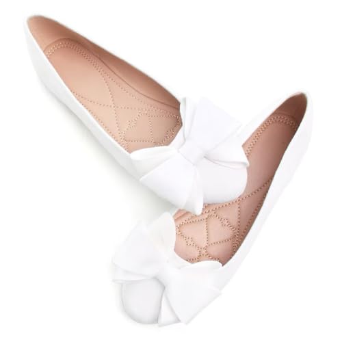 Image of TN TANGNEST Women Fashion Bowknot Flats Comfort Pointed Toe Dress Shoes