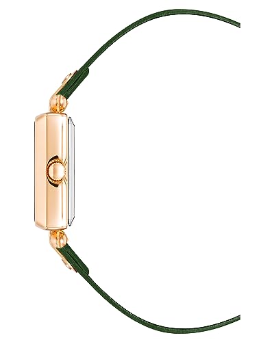 Anne Klein Women's Solar Powered Watch with Analog Display and Leather Bracelet AK3896RGGN, Green