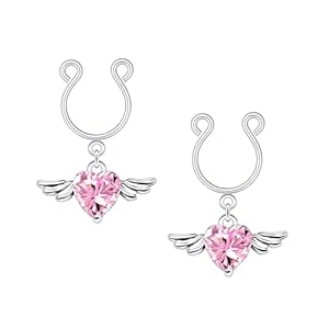 Bio Piercing Herzflügel Nippelklemmen Silber