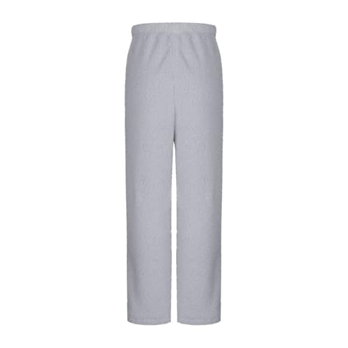 Girls Oversized Wide Leg Sweatpants Kids Fleece Lined Warm Winter Outdoor Solid Cute Trousers with Pockets 4-15 Years4