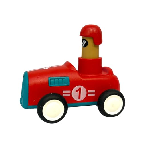 Image of MINISO Press N Go Friction-Powered Toy Cars for Kids - Battery-Free Racing Car, Retro Style, Safe & Durable