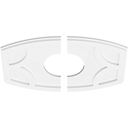Image of Ekena Millwork CMP24X16KY2-07000 Kailey Architectural Grade PVC Contemporary, Two Piece Urethane Ceiling Medallions 24 inchW x 16 inchH x 7 inchID x 13 inchC x 1 inchP
