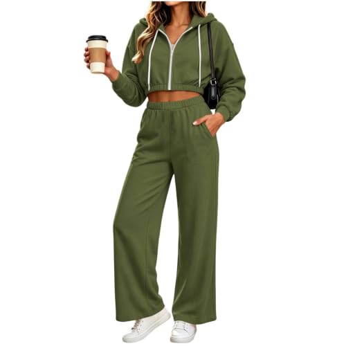 Sweatsuits Women 2 Piece Outfit Jogger Pants Athleisure Crop Set Fall - image 1
