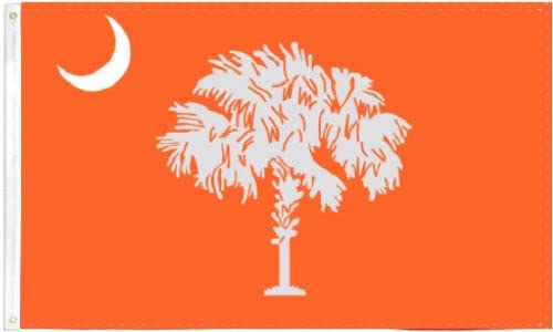 SOUTH CAROLINA ORANGE & WHITE SC CLEMSON COLORS FLAG 3X5 ROUGH Tex 68D NYLON