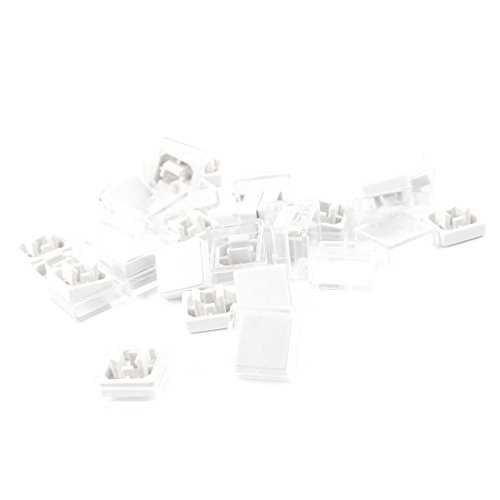 25 Pcs Tact Tactile Pushbutton Switch Caps Keycaps Covers White Clear