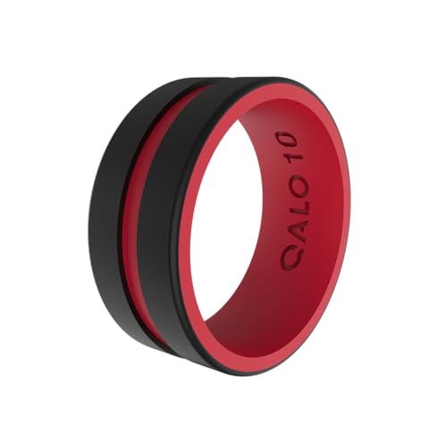 QALO Men's Folds of Honor Classic Silicone Wedding Ring, Breathable, Durable Rubber Wedding Band for Men, Multi Sizes